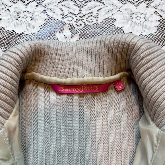 Beige Fur Ribbed Jacket - Picture 3 of 5